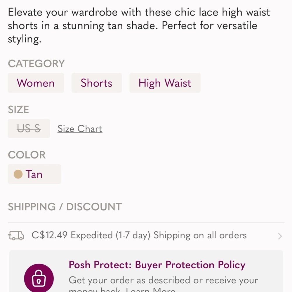 NWT Siste’s Beige Floral Lace High-Waist Shorts Made in Italy Size S - Picture 7 of 7